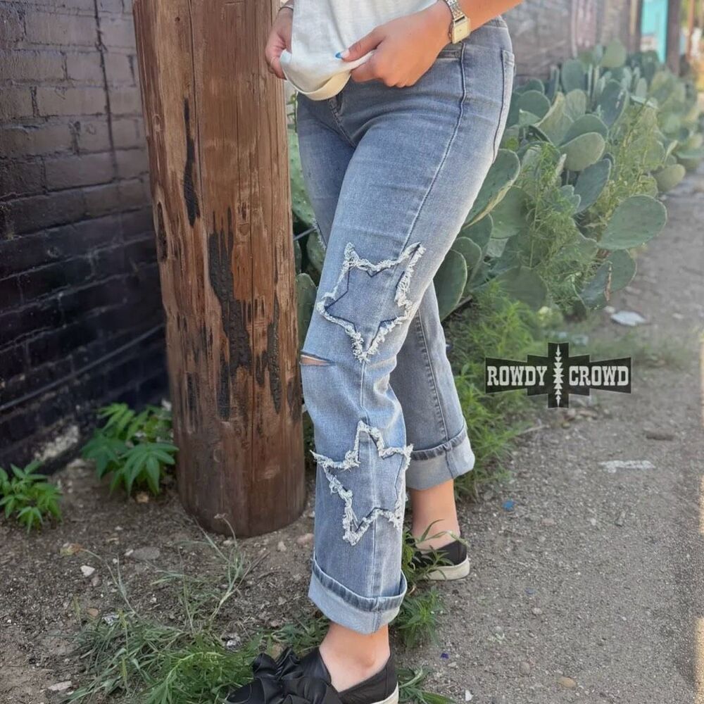 Western Oh My Stars Denim Jeans Boho Chic Casual Pants New - Picture 2 of 8